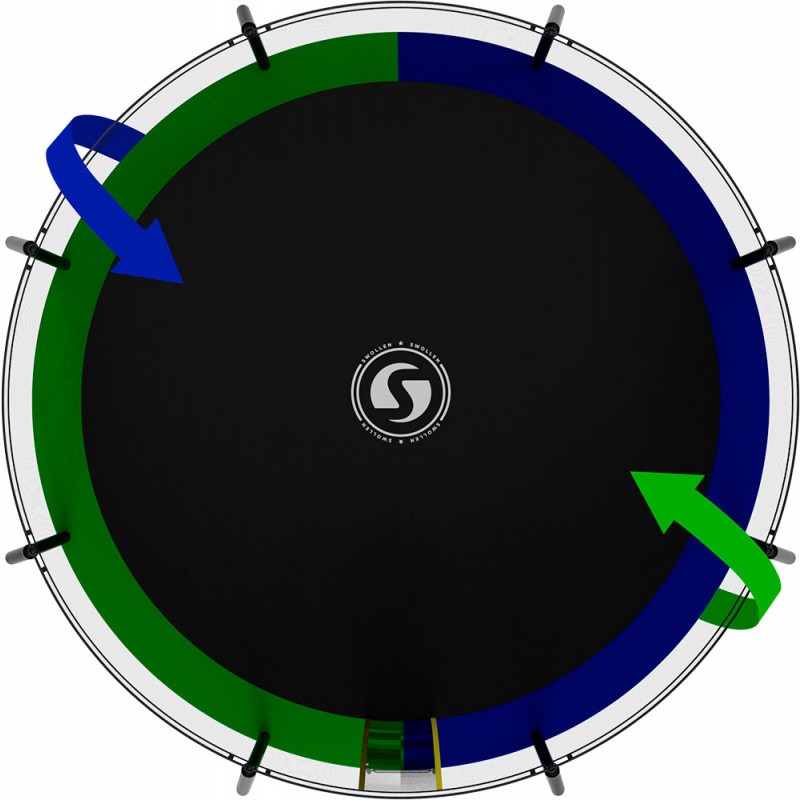 Батут SWOLLEN Prime 12 FT (366 см) зеленый/синий, изображение 3